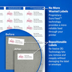 Avery Repositionable Laser Address Labels, 1" x 2-5/8", White, 3,000 Labels/Box (55160)