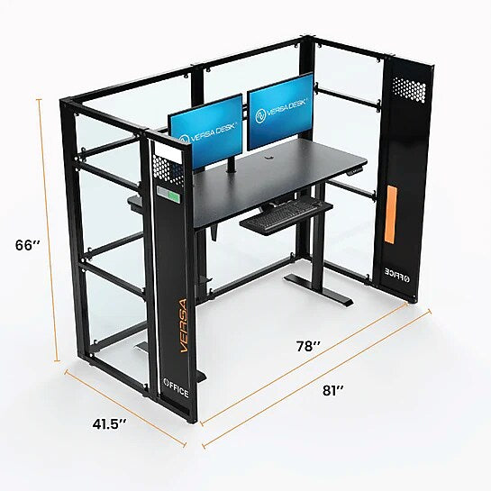 VersaDesk WorkNest 66"H x 81"W U-Shaped Cubicle Panel Workstation, Silver (WNCC-7248-S)