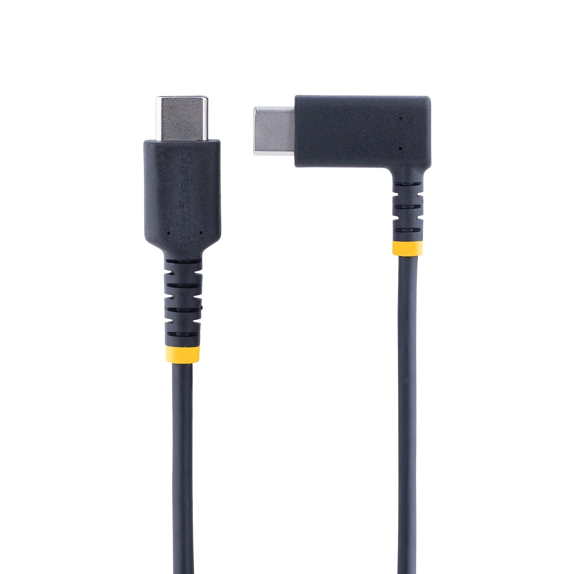 StarTech.com 6.6ft USB-C Cable, Charge/Sync, Right-Angled USB C, Black (R2CCR-2M-USB-CABLE)