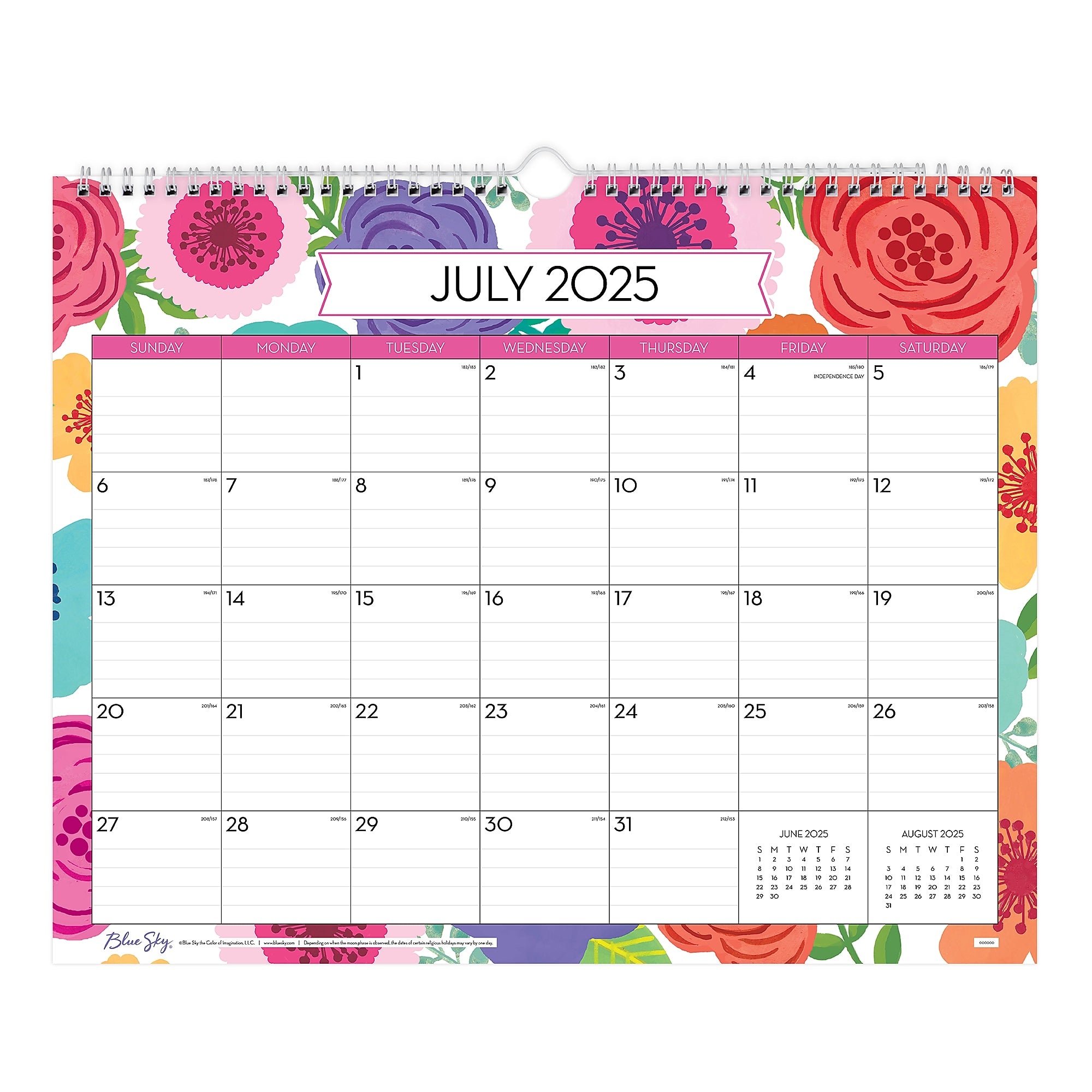 2025-2026 Blue Sky Mahalo 12" x 15" Academic Monthly Wall Calendar (156554-A26)