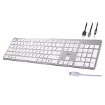 Adesso EasyTouch 730 Wired Multi-OS Scissor Switch Keyboard with Copilot AI Hotkey, White (AKB-730UW)