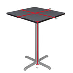 Regency Cain Square Laminate Cafe High X Base Table, 36"D x 36"W, Grey (TCB3636GYGY)