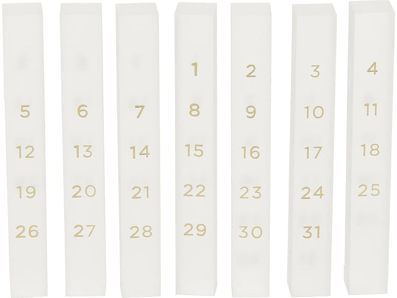 Russell+Hazel Bloc 2-Compartment Stackable Acrylic Pencil Cup with Monthly Calendar, Clear/Gold (93917)