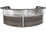 Regency Marque 142"W Curved Reception Desk Workstation, Driftwood Gray (77314GY)