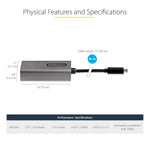 StarTech.com USB-C to Mini DisplayPort Video Adapter, Male to Female, Gray, DP 1.2, 4K 60Hz, HBR2 (CDP2MDPEC)
