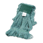 Super Loop Wet Mop Head, Cotton/synthetic Fiber, 5" Headband, Medium Size, Green