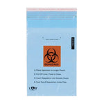 Biohazard Blue Specimen Bags, adhesive closure