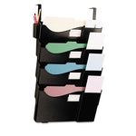 Grande Central Filing System, 4 Sections, Legal/Letter Size, Partition Mount, 16.63" x 4.75" x 27.5", Black, 4/Pack