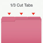 Pendaflex Heavy Duty File Folder, 1/3-Cut Tab, Assorted, Legal Size, Pink, 100/Box (1007033)