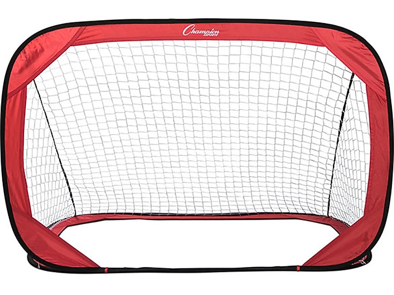 Champion Sports Pop-Up Soccer Goal, Red/Black (SG64)