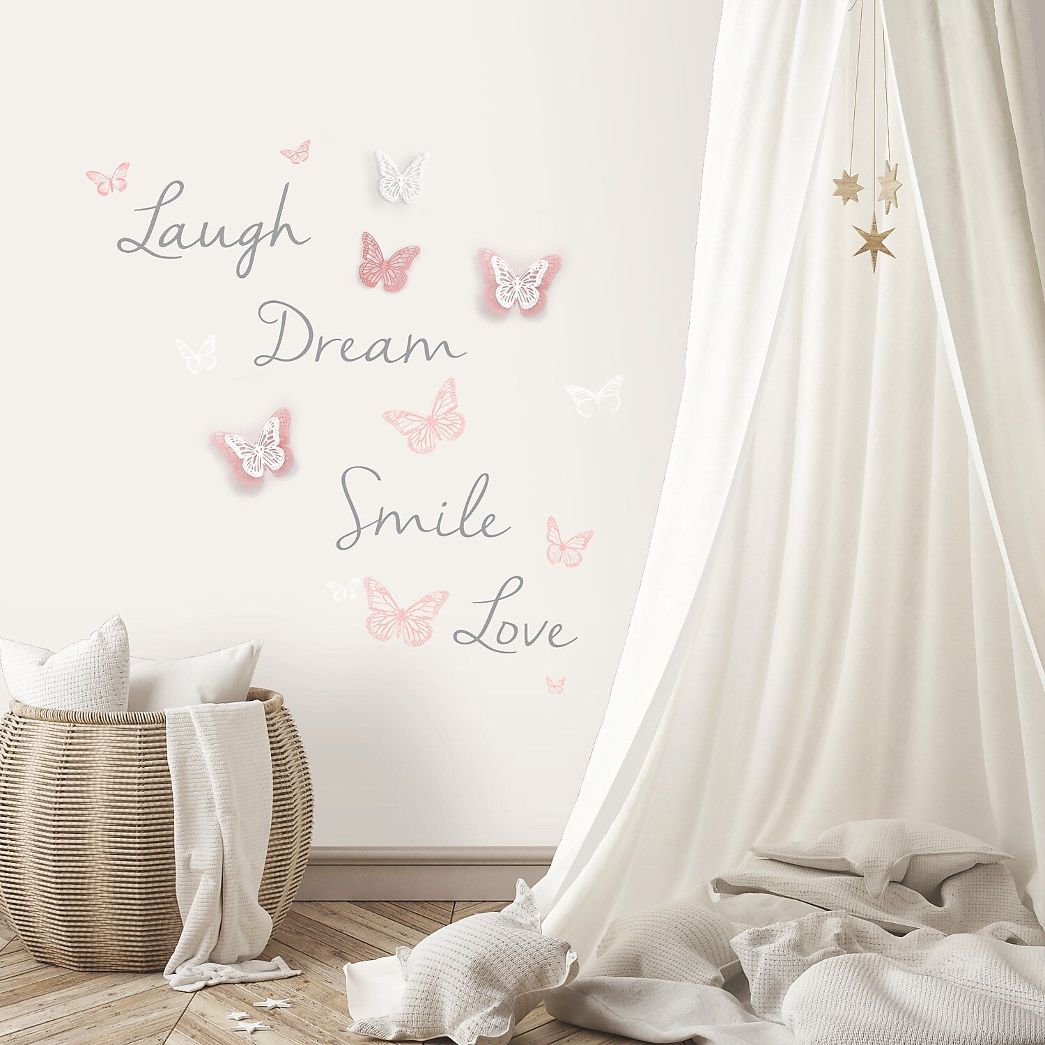 York Wallcoverings Butterfly Dream W/ 3D Cutout Butterflies Wall Decals (RMK3173SCS)