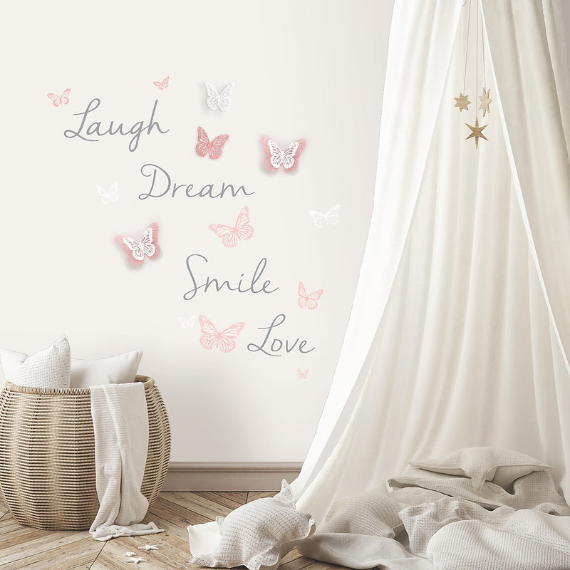 York Wallcoverings Butterfly Dream W/ 3D Cutout Butterflies Wall Decals (RMK3173SCS)