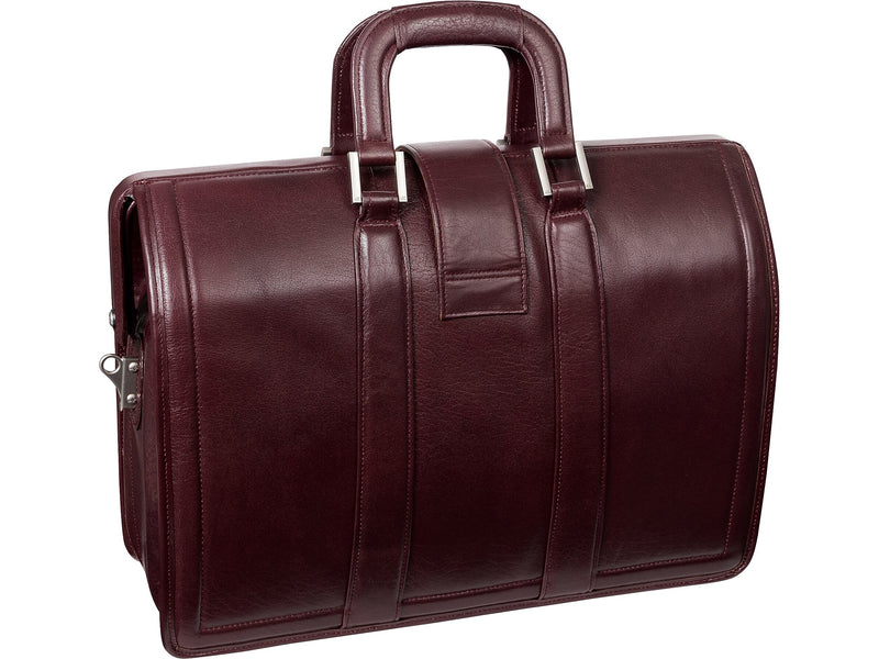 McKlein MORGAN Leather Briefcase, Laptop Compatible, Burgundy (83346)