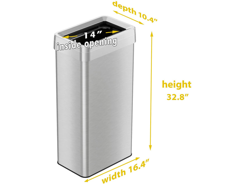 HLS Commercial Stainless Steel Trash Can with Open Lid, 21-Gallon, Silver (HLS21UOT)