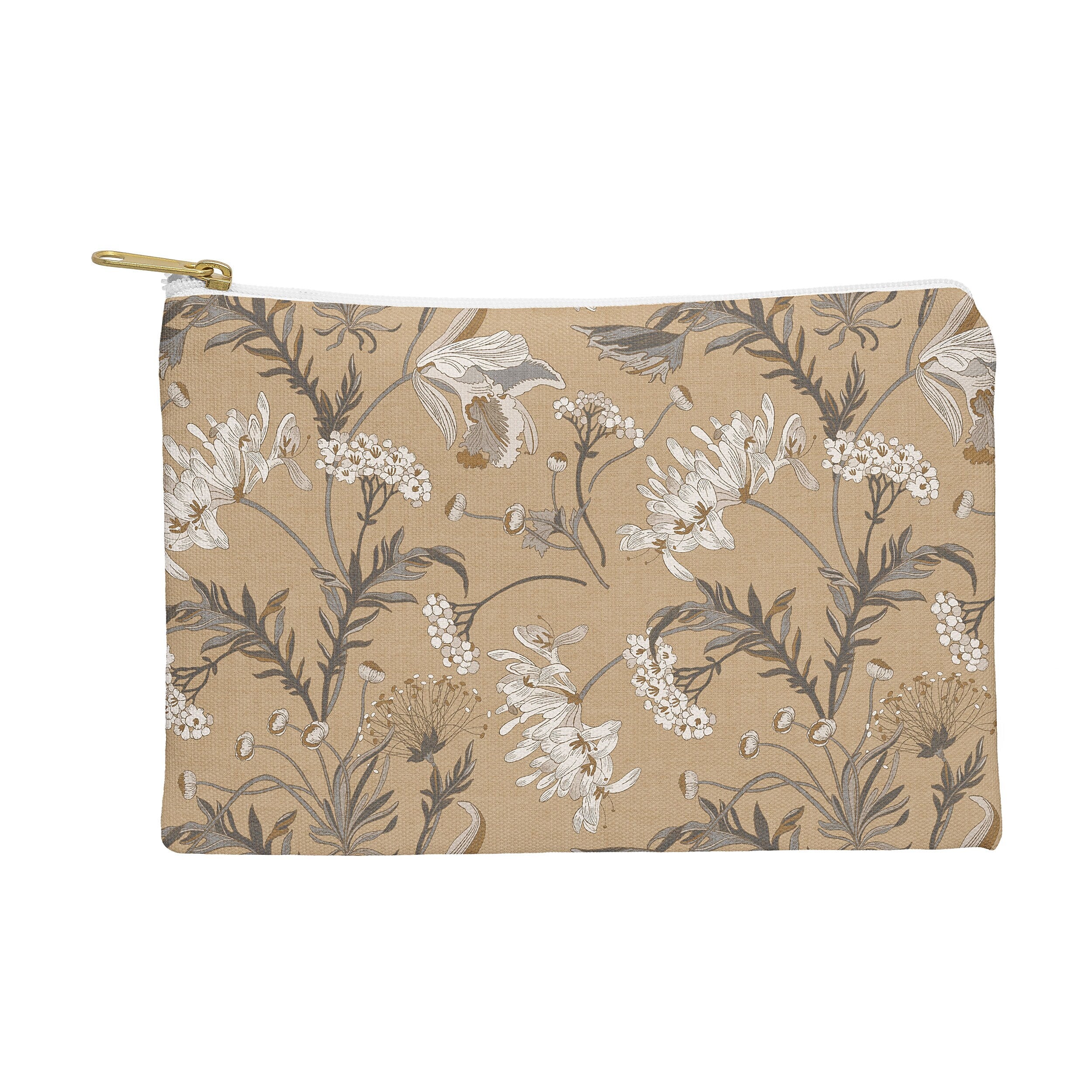 DENY Designs Poesie French Garden 12" Polyester Travel Pouch, Water Resistant, Multicolored (88087-WPOFMD)
