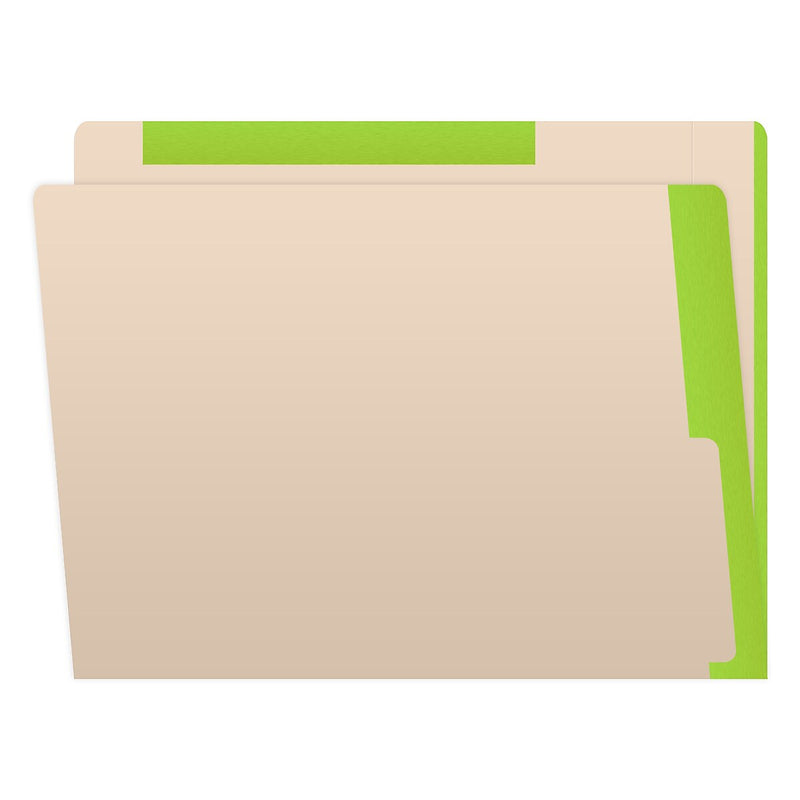 Medical Arts Press Standard Reinforced File Folder, Straight Cut, Letter Size, Manila/Light Green, 50/Box (50693LG)