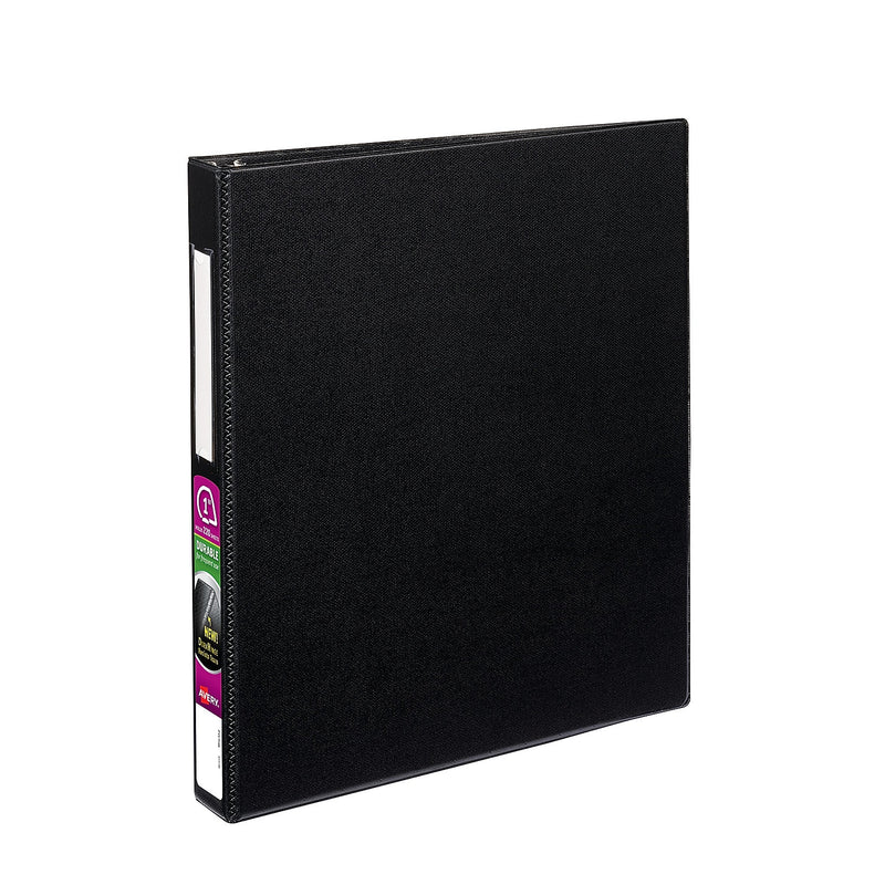 Avery 1" 3-Ring Non-View Binders, D-Ring, Black (08725/08302)