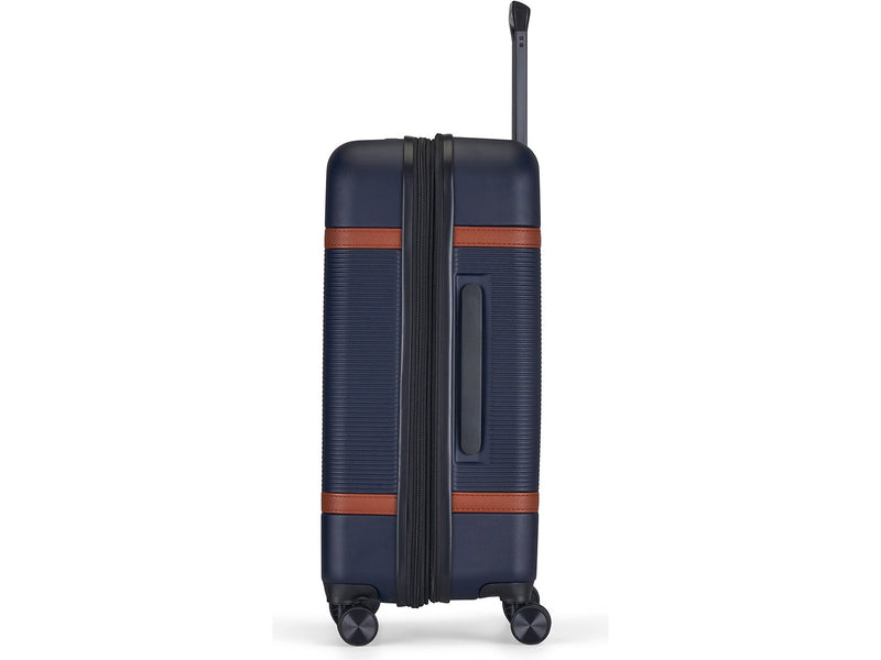 Bugatti Wellington 25.5" Hardside Suitcase, 8-Wheeled Spinner, TSA Checkpoint Friendly, Navy (HLG5124-Navy)