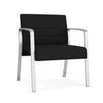 Lesro Waterfall Fabric Guest Chair, Open House Black/Silver (WF1201.SSV-01OHBK)