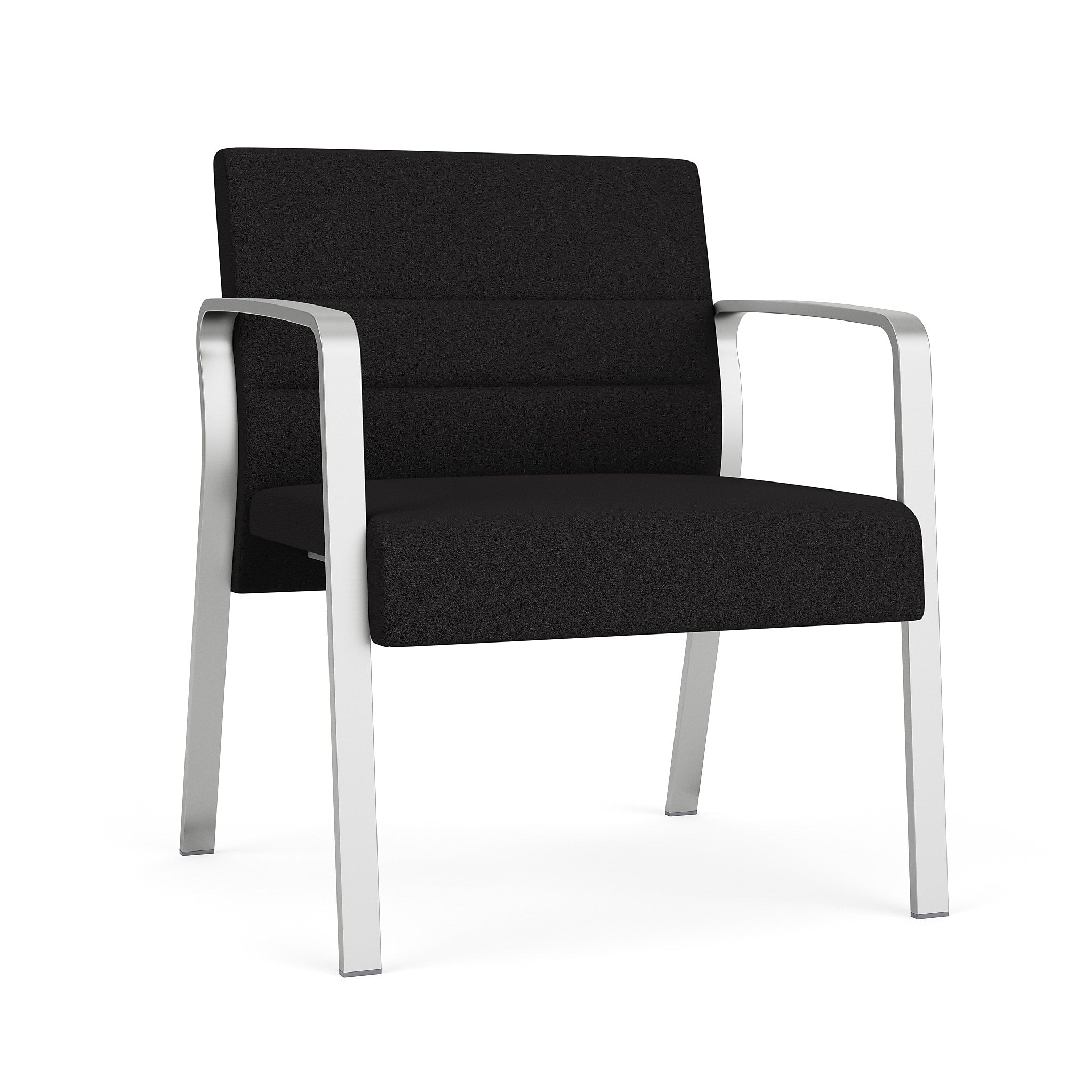 Lesro Waterfall Fabric Guest Chair, Open House Black/Silver (WF1201.SSV-01OHBK)