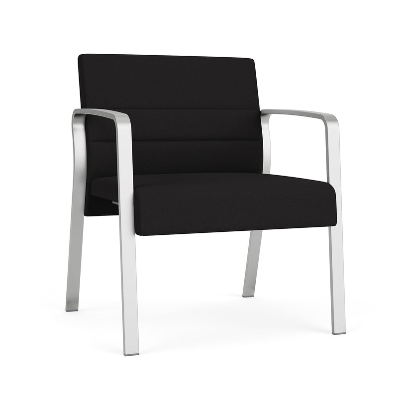 Lesro Waterfall Fabric Guest Chair, Open House Black/Silver (WF1201.SSV-01OHBK)