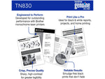 Brother TN830 Standard Yield Black Toner Cartridge, print up to 1,200 pages