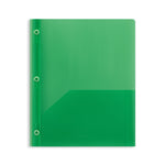 Staples 2-Pocket Plastic Presentation Folder with Fasteners, Green (ST26388-CC)