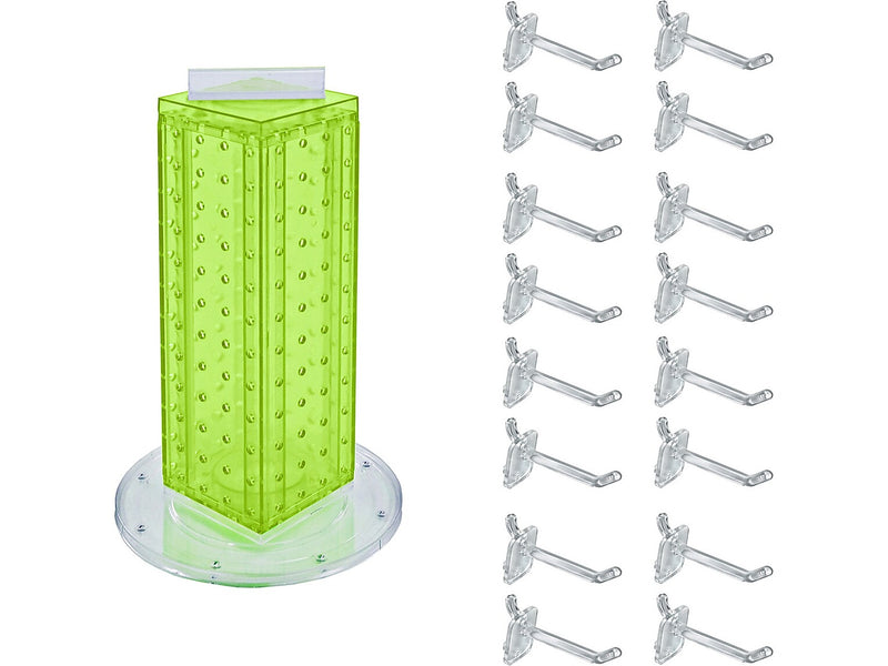 Azar 13" x 4" Pegboard 4-Sided Revolving Counter Display, Green, Each (700220-GRE-2C16)