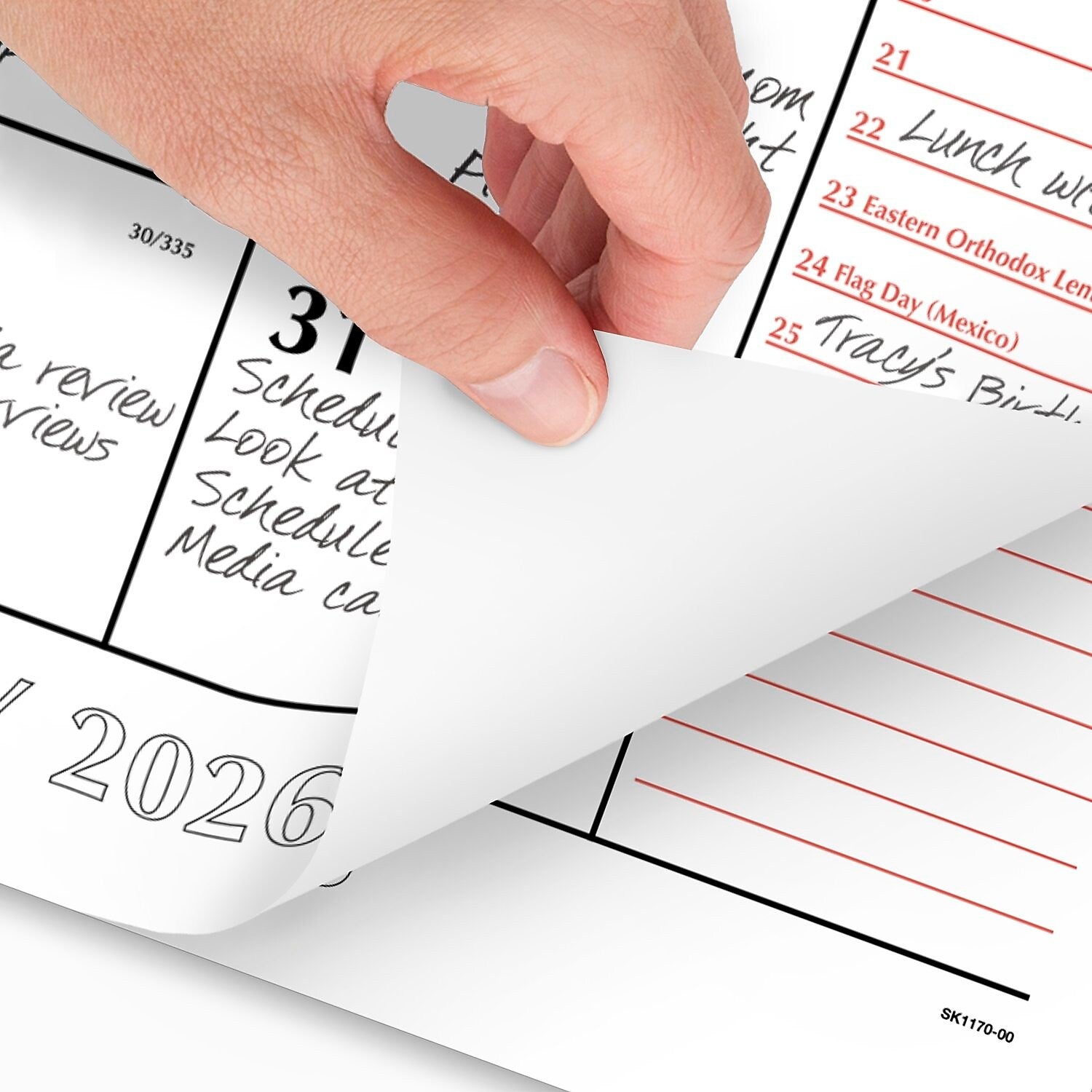 2026 AT-A-GLANCE 21.75" x 17" Monthly Desk Pad Calendar, White/Black (SK1170-00-26)