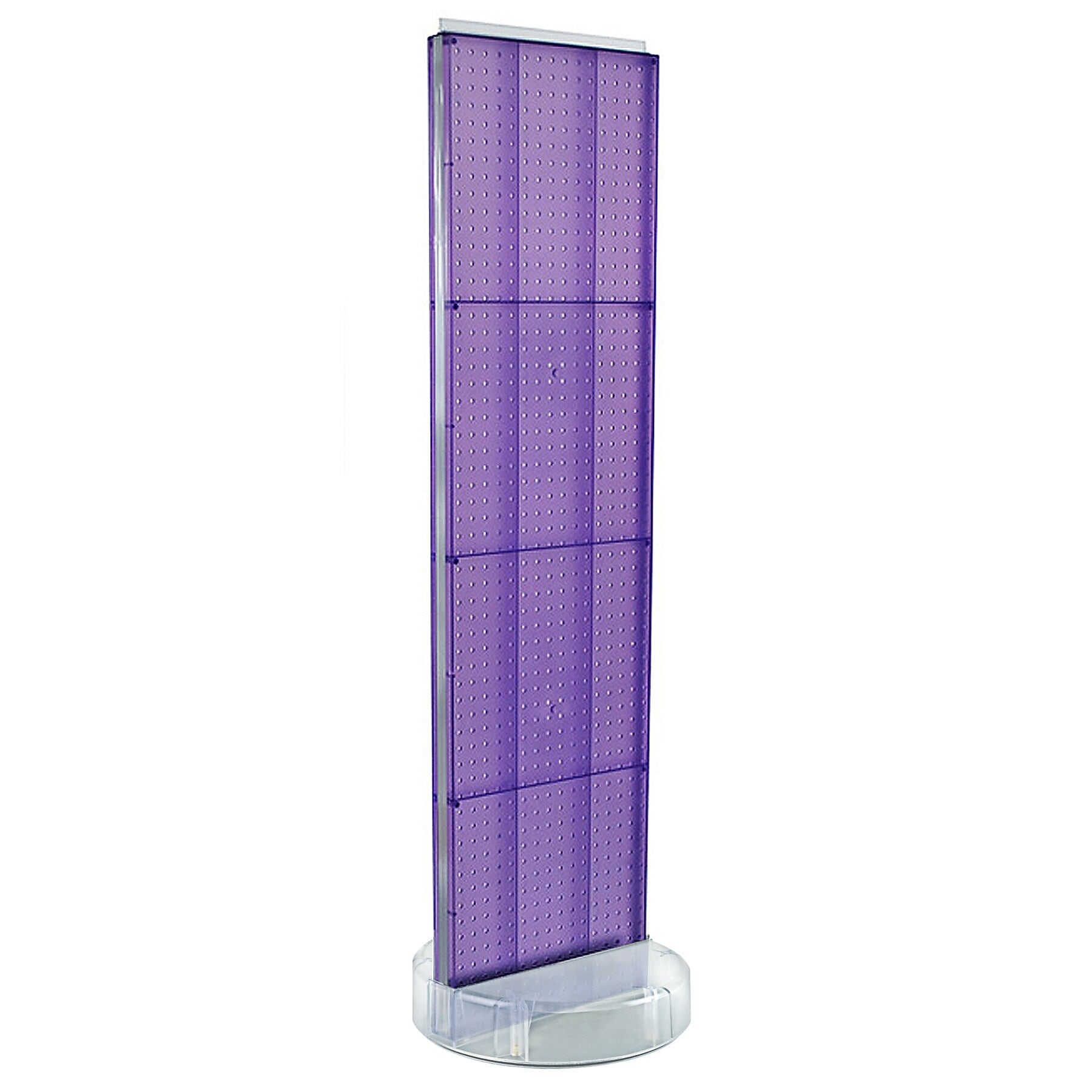 Azar Displays 60” x 16” Two-Sided Pegboard Floor Display On a Revolving Round Studio Base, Purple (700780-PUR)