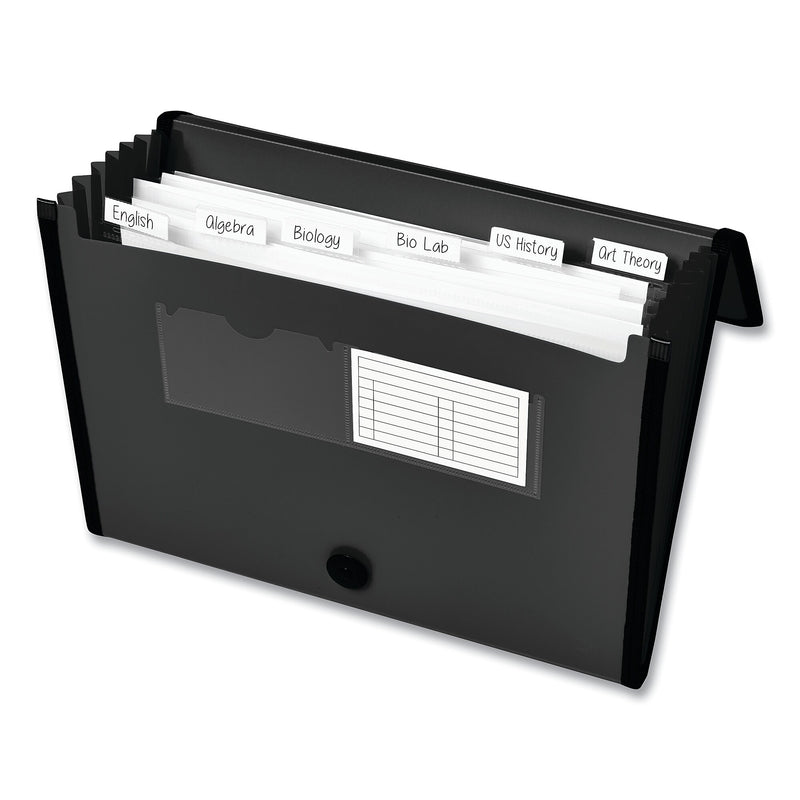 Avery Expanding File Folder Organizer, 7 Sections, Hook/Loop Closure, Letter Size, Black