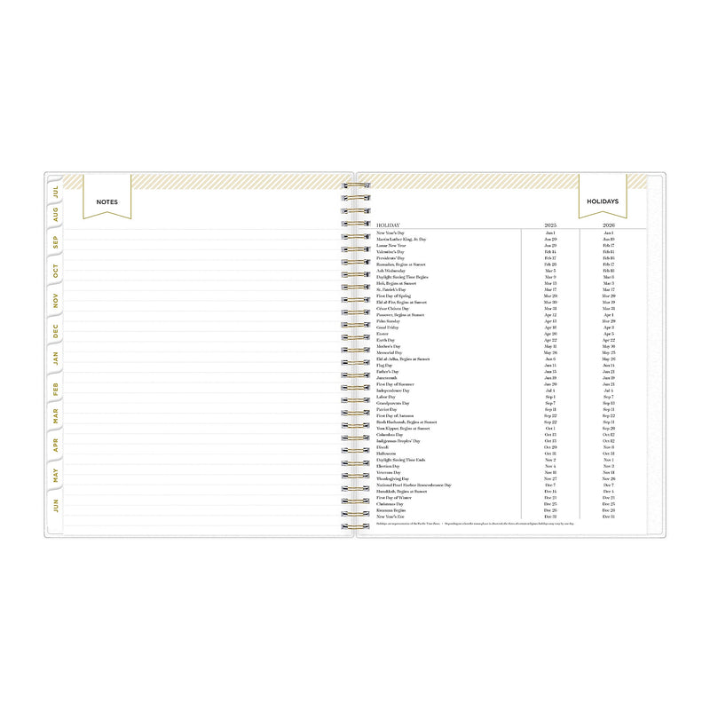 2025-2026 Day Designer for Blue Sky Rugby Stripe 8" x 10" Academic Daily & Monthly Personal Organizer (137885-A26)