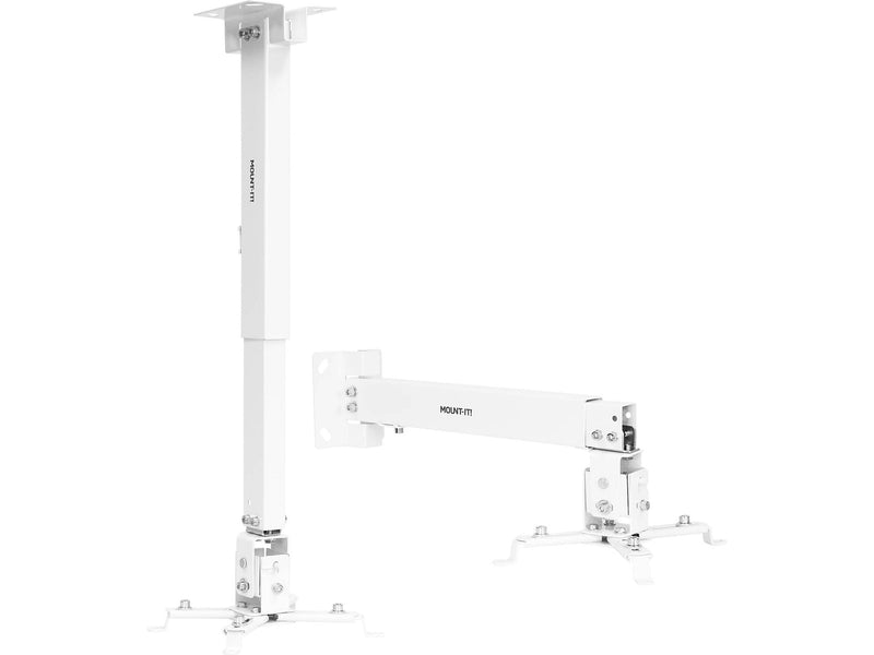 Mount-It! Universal Full-Motion Projector Wall/Ceiling Mount, White (MI-604W)