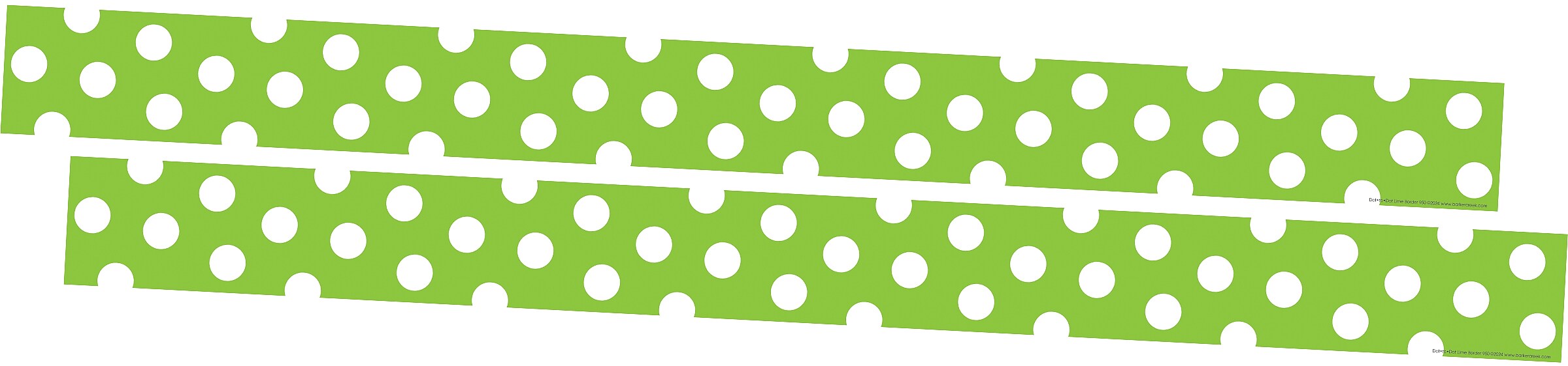 Barker Creek Double-Sided Border, 35" x 3", Dot to Dot Lime, 24/Pack (4438)