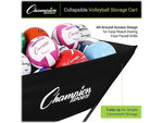 Champion Sports Pro Collapsible Volleyball Cart, Black (VCPRO)