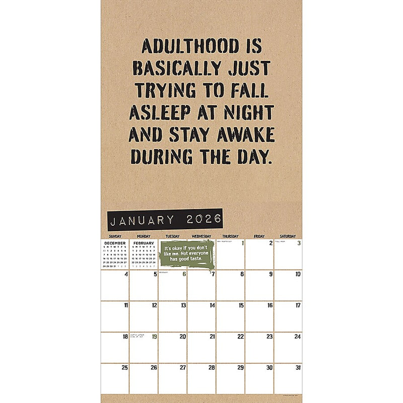 2026 TF Publishing Of Sarcasm 12" x 12" Monthly Wall Calendar (26-1100)