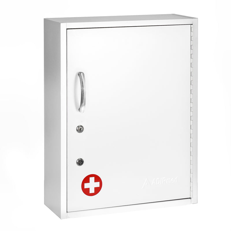 Viva Comfort Steel Locking Surface-Mount Medicine Medical Cabinet with Pocket, 1.1 cu. ft., White (ADI999-06-WHI-MK)