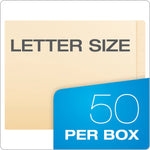 Pendaflex Recycled End Tab File Folder, Straight Cut, Left Position, Letter Size, Manila, 50/Box (H10U1)