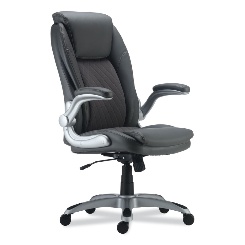 Alera® Leithen Series All Adjustable Arm Leather Computer and Desk Chair, Gray (ALELT4219)