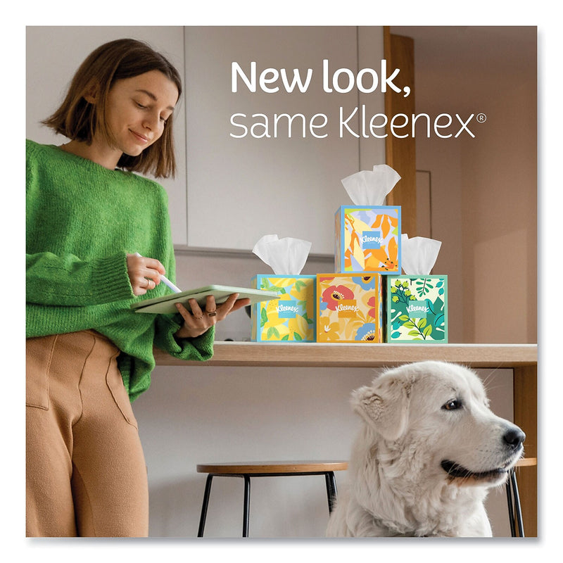 Kleenex Soothing Lotion Facial Tissue, 3-Ply, 60 Tissues/Box, 4 Boxes/Pack, 8 Packs/Carton (54289)