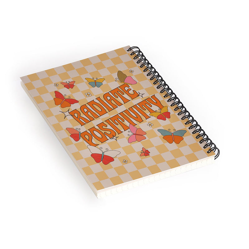 DENY Designs Radiate Positivity Butterflies 1-Subject Professional Notebooks, 5.5" x 8.25", Dotted, 60 Sheets (84082-NOBS01)