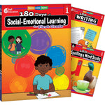 Shell Education 180 Days Social-Emotional Learning, Writing, & Spelling Grade 1, 3/Set (SEP147653)