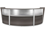 Regency Marque 144"W Curved Reception Desk Workstation, Driftwood Gray (77313GY)