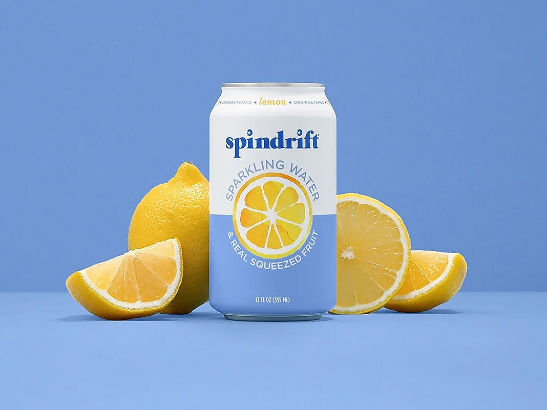 Spindrift Lemon Flavored Sparkling Water, 12 oz., 24 Cans/Carton (0-4108-0004)