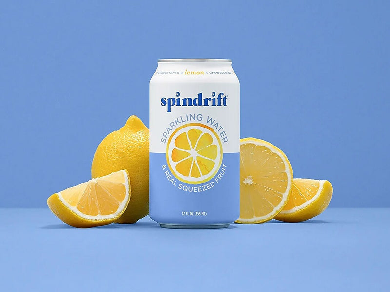 Spindrift Lemon Flavored Sparkling Water, 12 oz., 24 Cans/Carton (0-4108-0004)