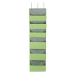 Household Essentials 6 Pocket Plastic/Poly Over the Door Hanging Oranizer, 57" x 15" x 7", Lime (2167-1)