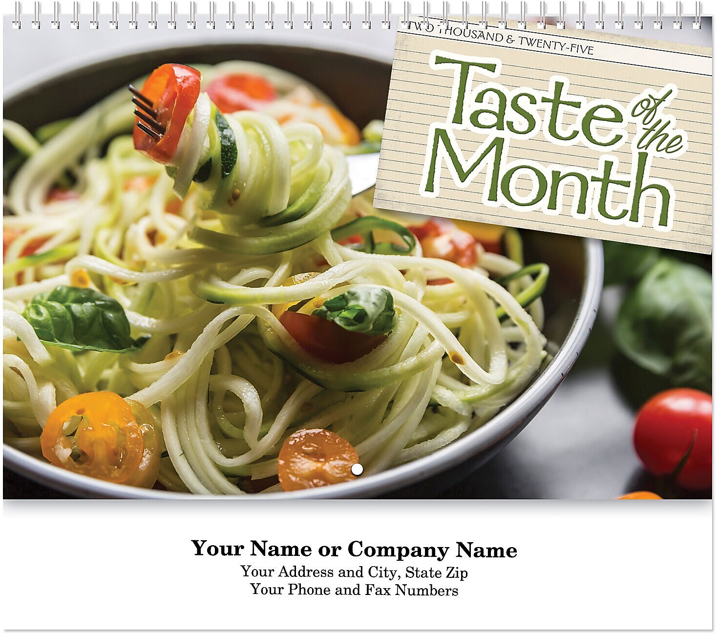 2025 Taste of the Month Stitched Wall Calendar, Qty 500