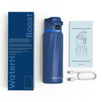 WaterH BOOST Stainless Steel Triple Wall Insulated Smart Water Bottle, 32 oz., Magnetic Blue (B003MB)
