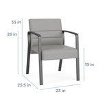 Lesro Waterfall Fabric Guest Chair, Open House Black/Black (WF1101.SBK-01OHBK)