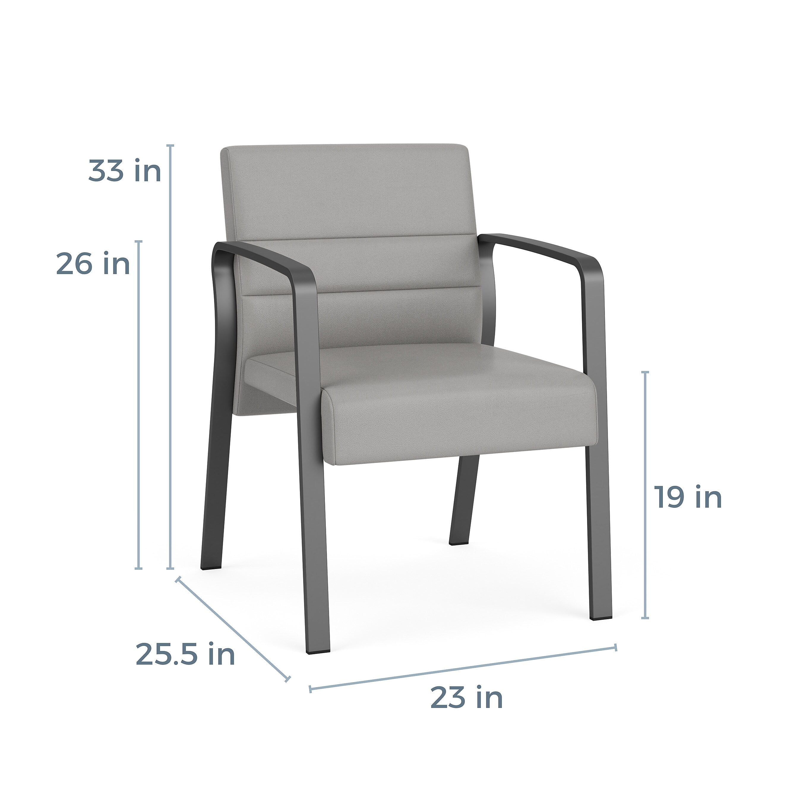Lesro Waterfall Fabric Guest Chair, Open House Black/Black (WF1101.SBK-01OHBK)